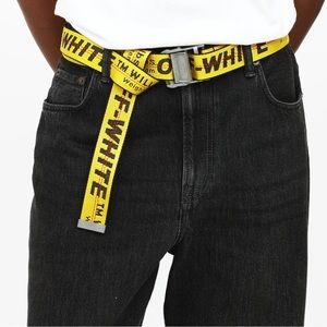 Off White Industrial Yellow and Silver Belt
